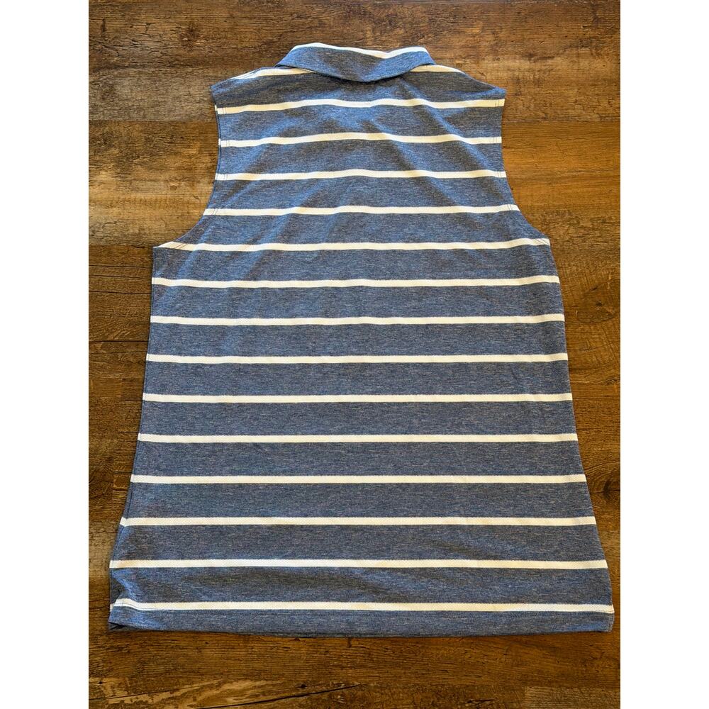 NIKE Dri-Fit navy and white sleeveless golf polo MED - Picture 6 of 10